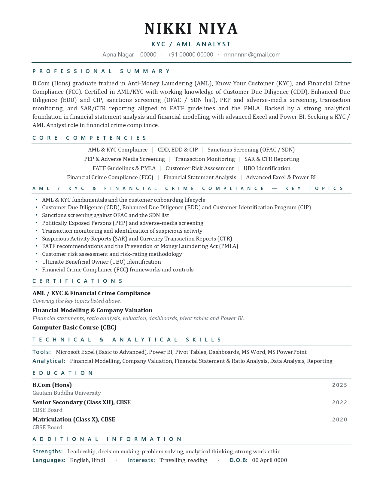 Basic resume design #1