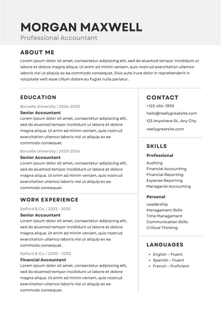 Basic Resume design #11