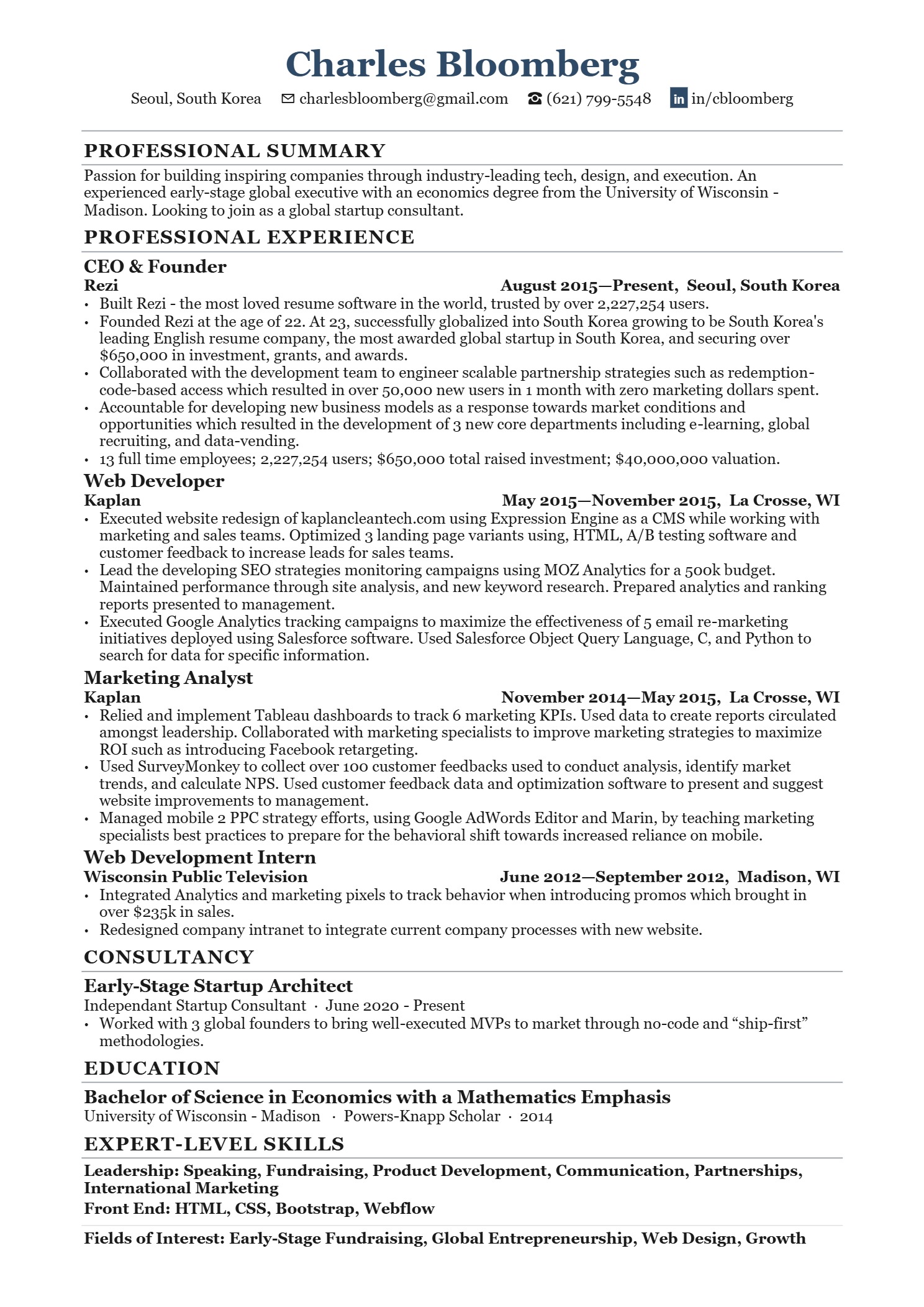 Basic Resume design #19