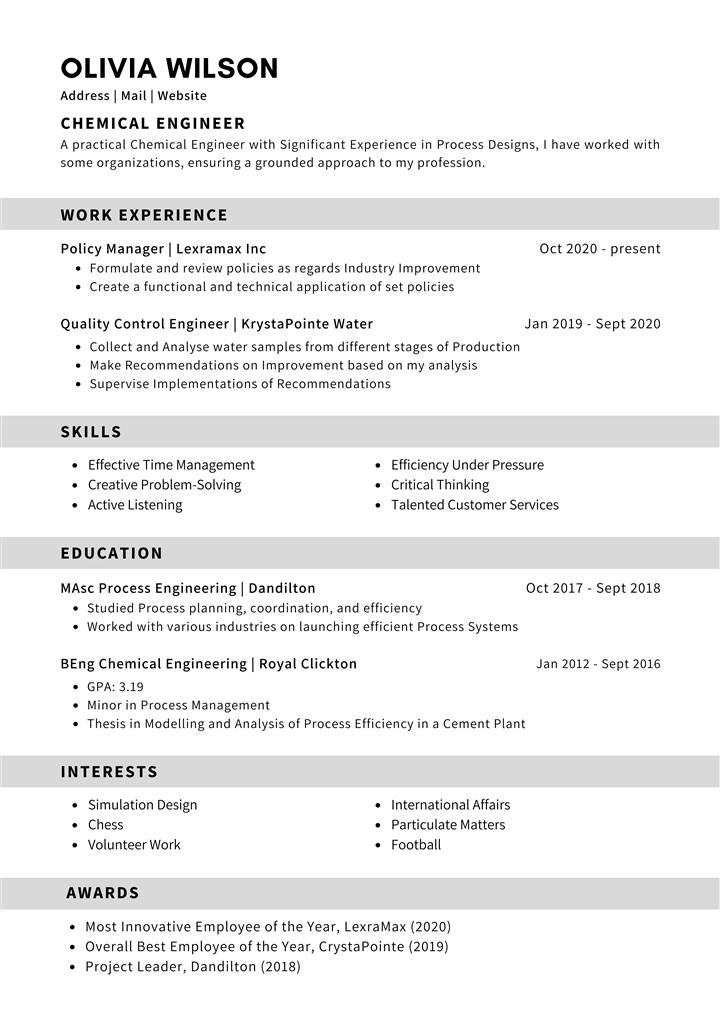 Basic resume design #5