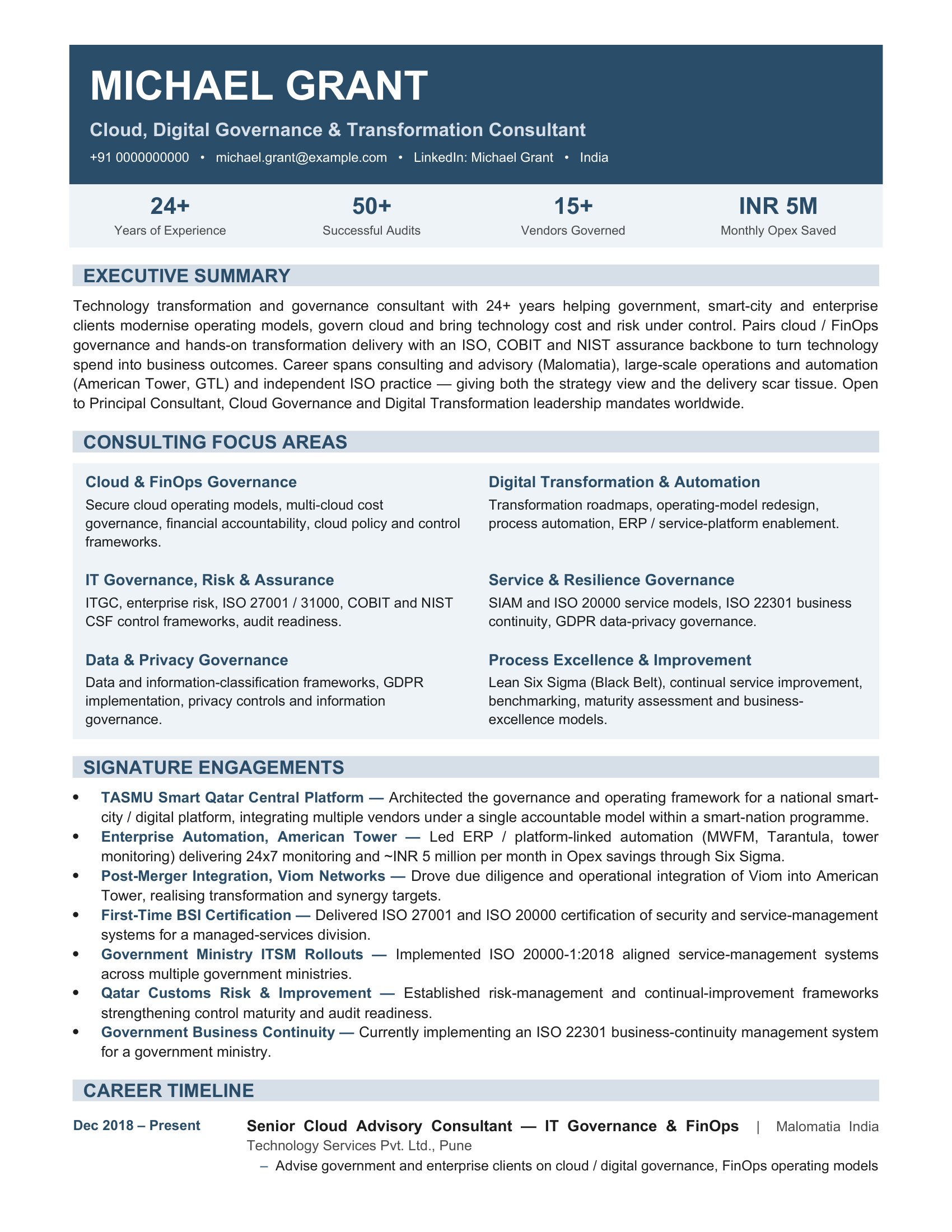 Global resume design #1