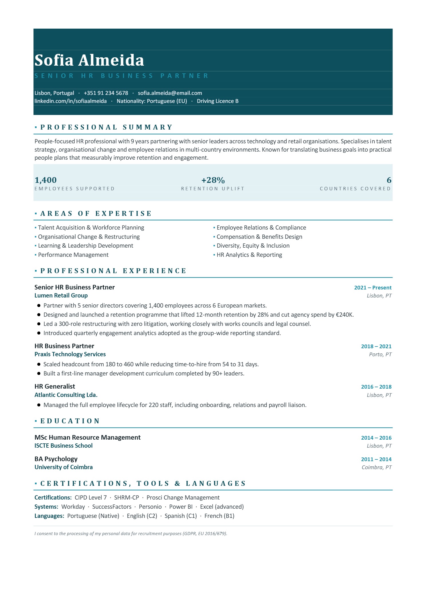 Global resume design #14