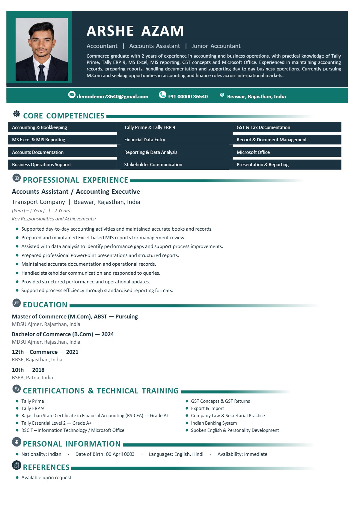 Global resume design #18
