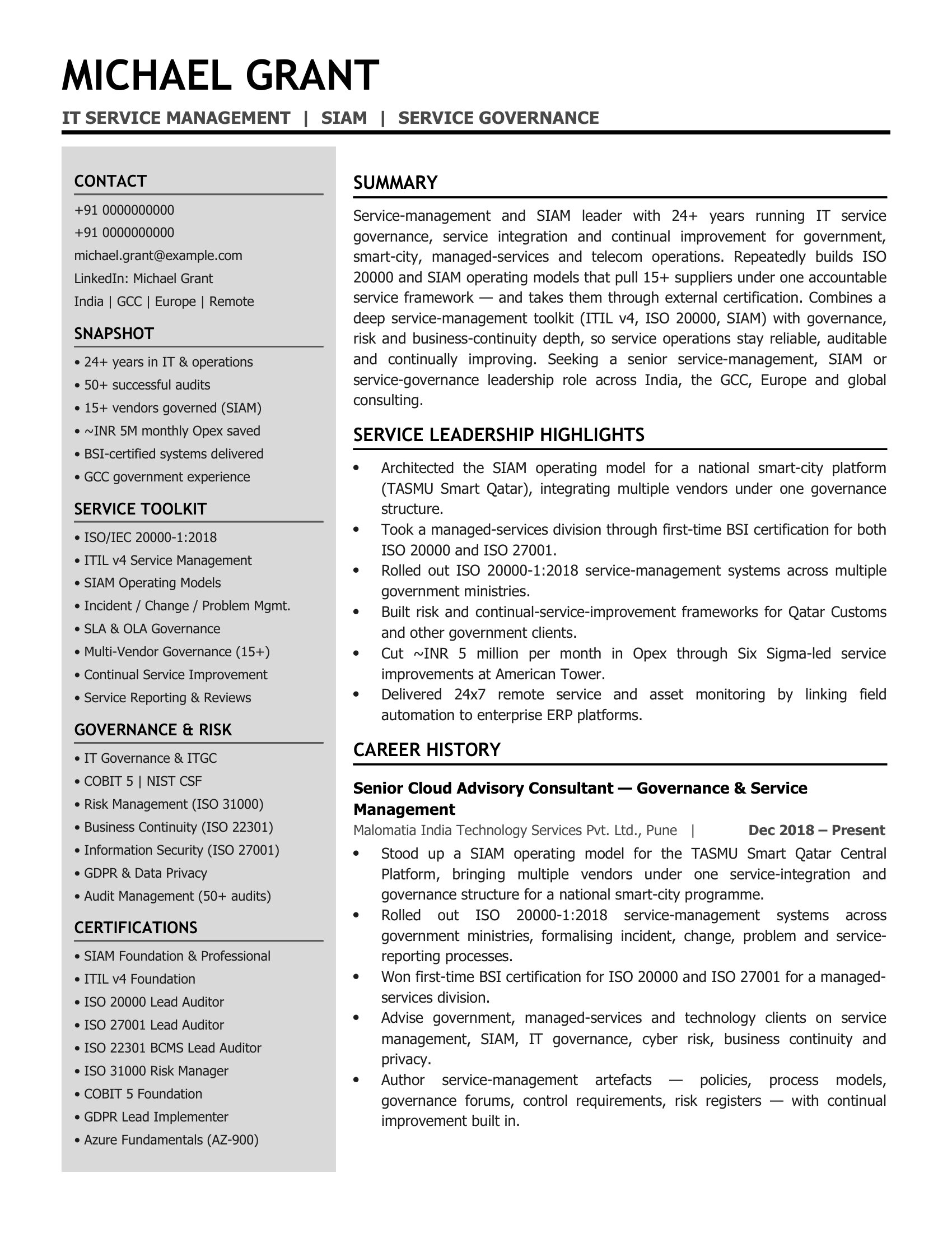 Global resume design #2