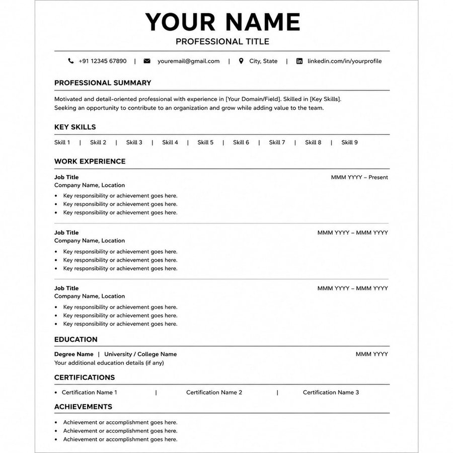Basic Resume design preview