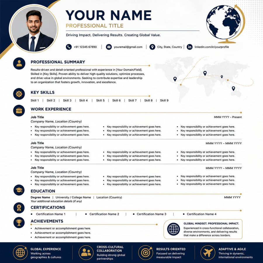 Global resume design preview