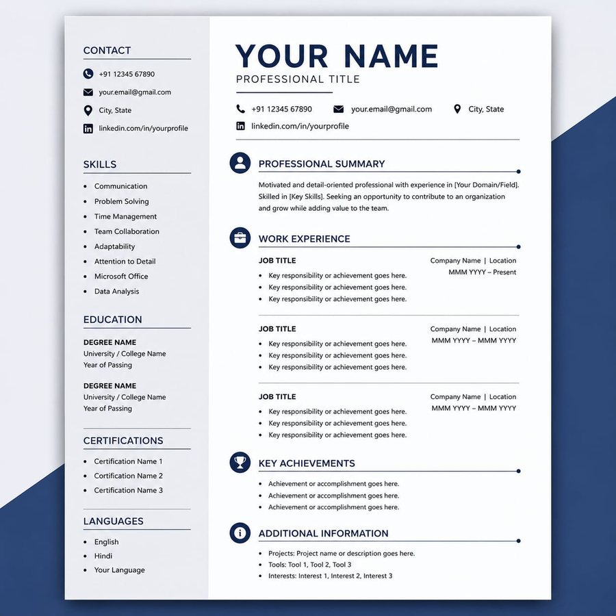 Premium resume design preview